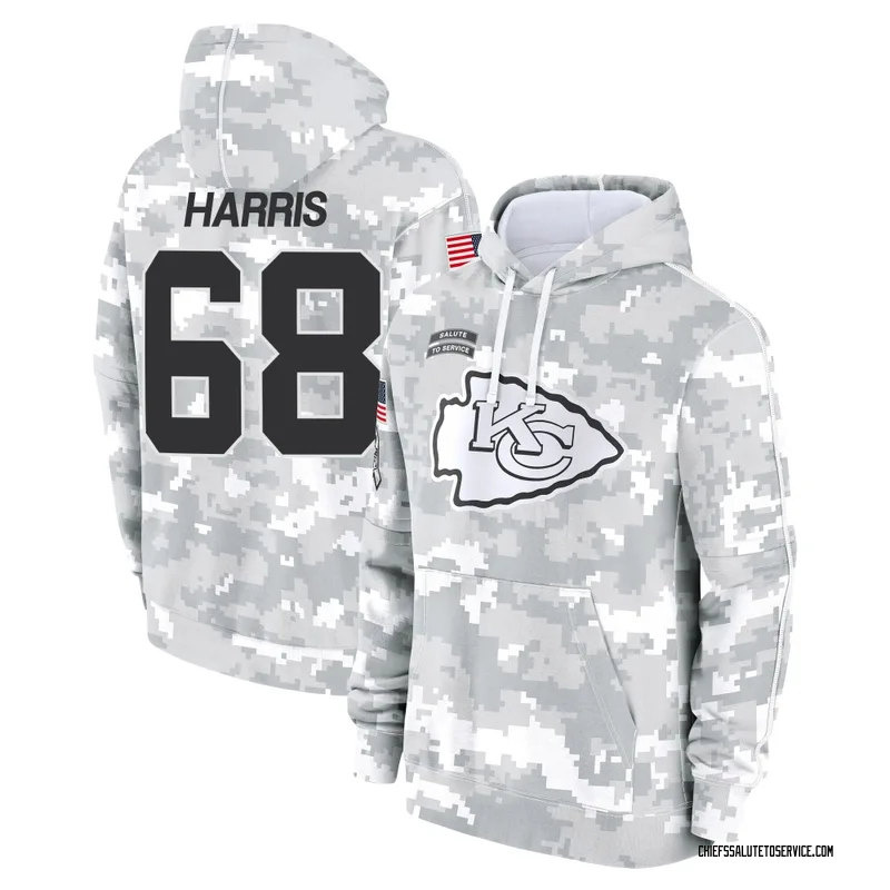Men's Marcus Harris Kansas City Chiefs Camo Arctic 2024 Salute to Service Club Fleece Pullover Hoodie