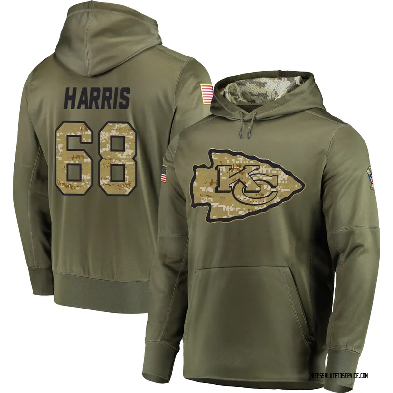 Men's Marcus Harris Kansas City Chiefs Olive Salute to Service Pullover Hoodie