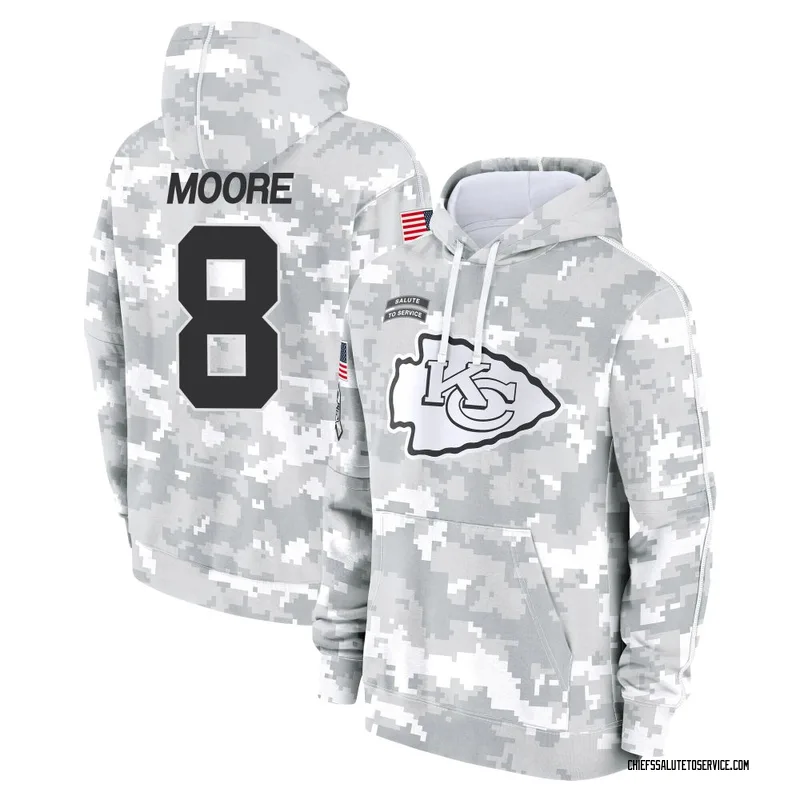 Men's Matt Moore Kansas City Chiefs Camo Arctic 2024 Salute to Service Club Fleece Pullover Hoodie