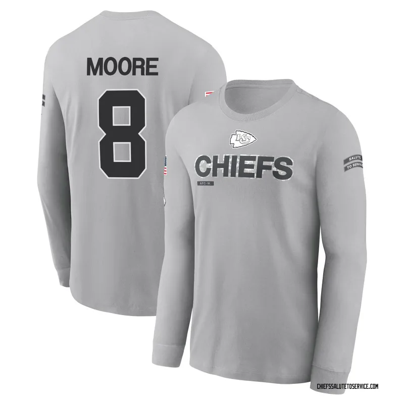 Men's Matt Moore Kansas City Chiefs Gray 2024 Salute to Service Long Sleeve T-Shirt