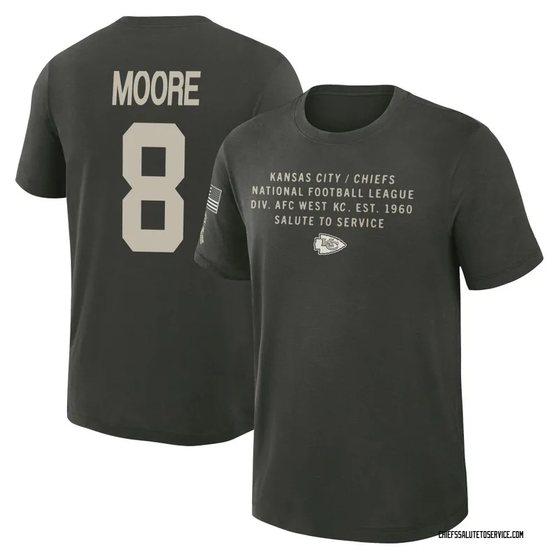 Men's Matt Moore Kansas City Chiefs Green Dark/ 2025 Salute to Service Sideline Slub T-Shirt