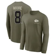 Men's Matt Moore Kansas City Chiefs Olive 2025 Salute to Service Sideline Long Sleeve T-Shirt