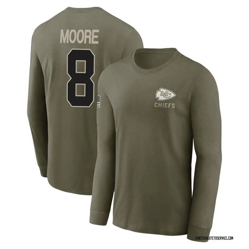 Men's Matt Moore Kansas City Chiefs Olive 2025 Salute to Service Sideline Long Sleeve T-Shirt