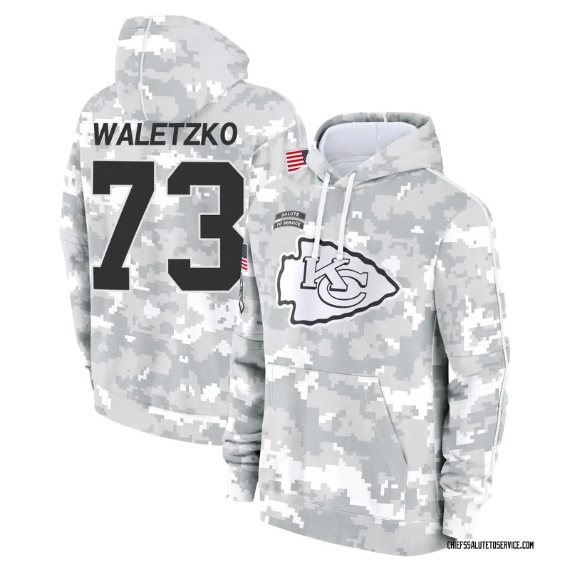 Men's Matt Waletzko Kansas City Chiefs Camo Arctic 2024 Salute to Service Club Fleece Pullover Hoodie