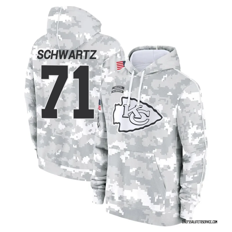 Men's Mitchell Schwartz Kansas City Chiefs Camo Arctic 2024 Salute to Service Club Fleece Pullover Hoodie