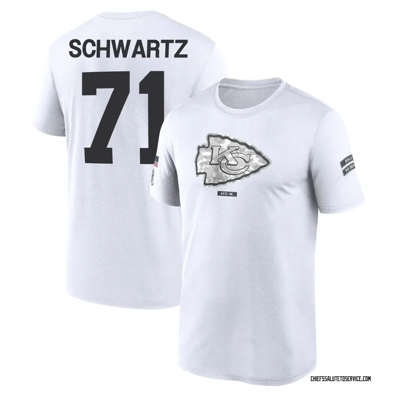 Men's Mitchell Schwartz Kansas City Chiefs Legend White 2024 Salute to Service Performance T-Shirt
