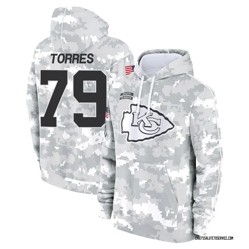 Men's Nick Torres Kansas City Chiefs Camo Arctic 2024 Salute to Service Club Fleece Pullover Hoodie