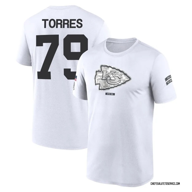 Men's Nick Torres Kansas City Chiefs Legend White 2024 Salute to Service Performance T-Shirt