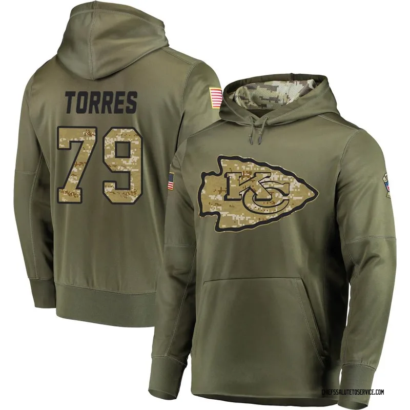 Men's Nick Torres Kansas City Chiefs Olive Salute to Service Pullover Hoodie