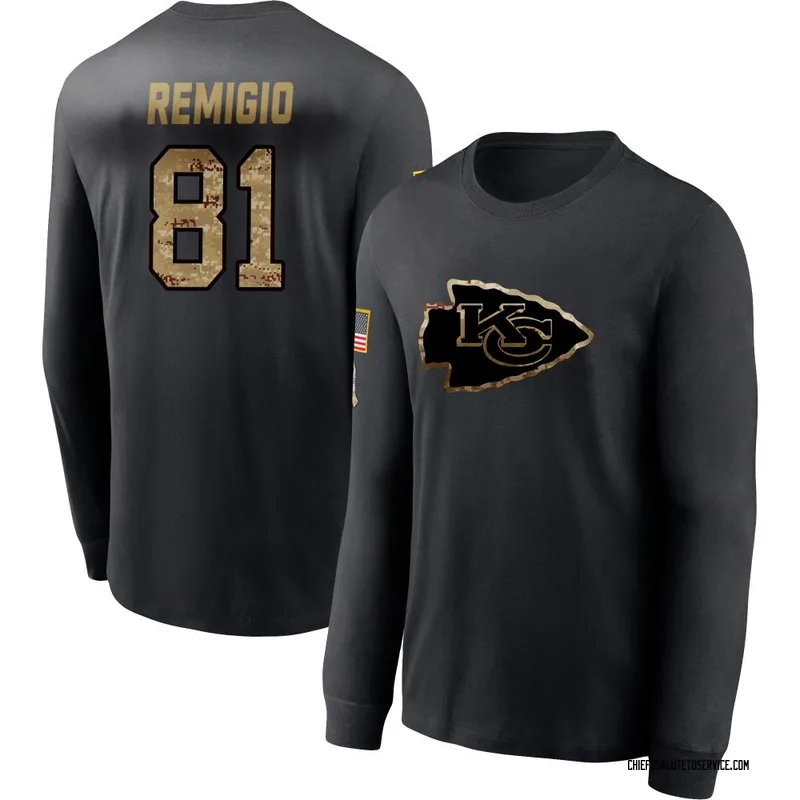 Men's Nikko Remigio Kansas City Chiefs Black 2020 Salute To Service Sideline Performance Long Sleeve T-Shirt