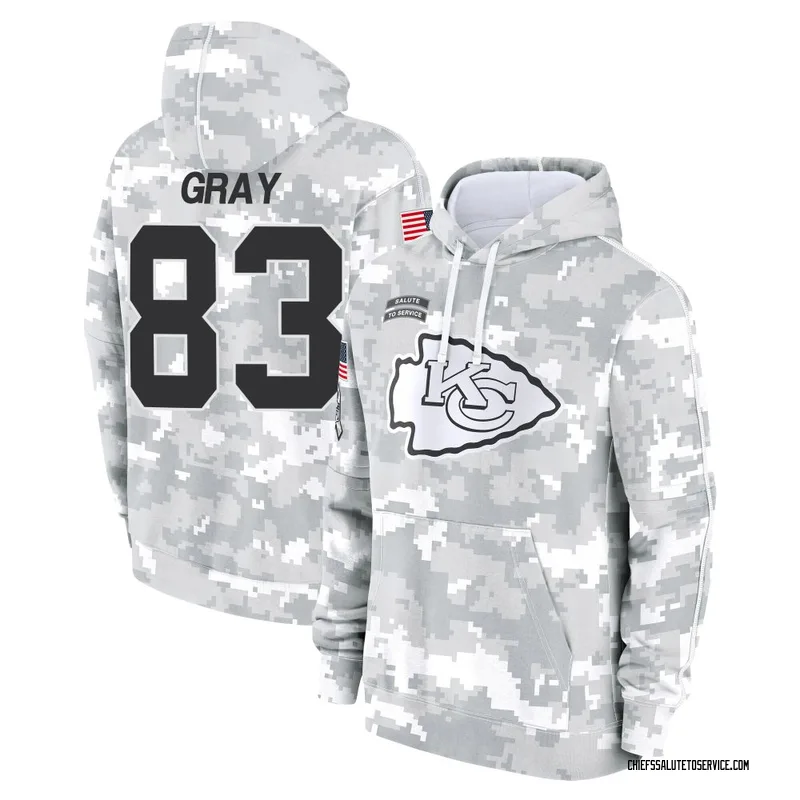 Men's Noah Gray Kansas City Chiefs Camo Arctic 2024 Salute to Service Club Fleece Pullover Hoodie
