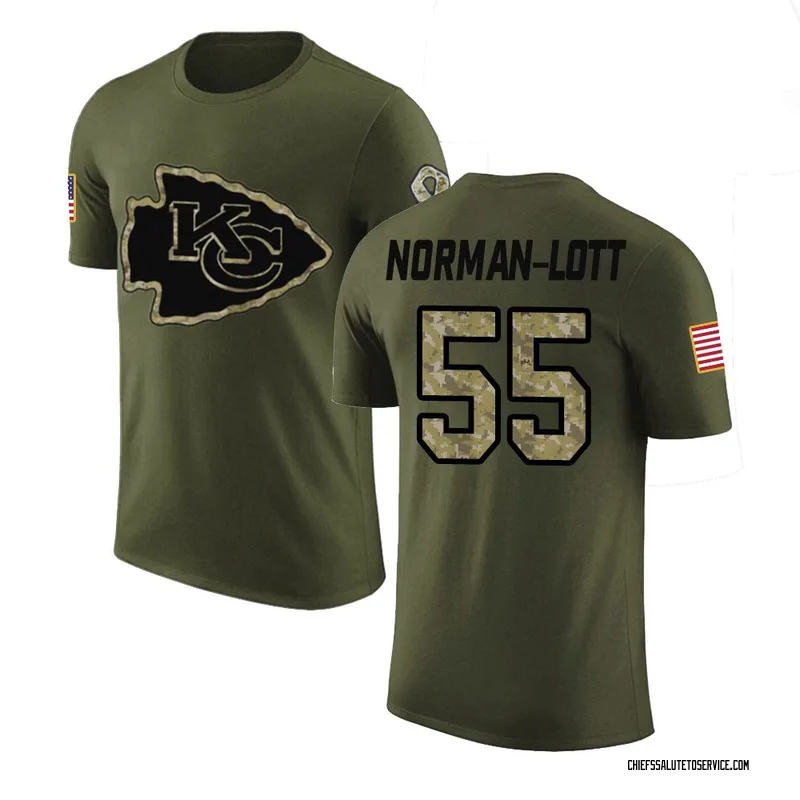 Men's Omarr Norman-Lott Kansas City Chiefs Legend Olive Salute to Service T-Shirt
