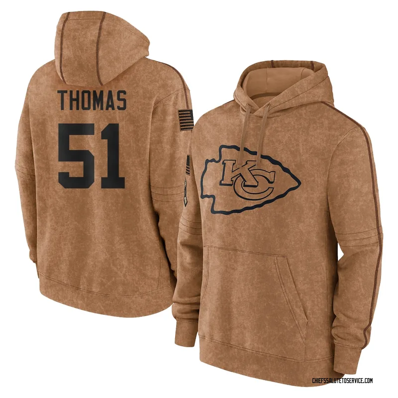 Men's R Mason Thomas Kansas City Chiefs Brown 2023 Salute To Service Club Pullover Hoodie