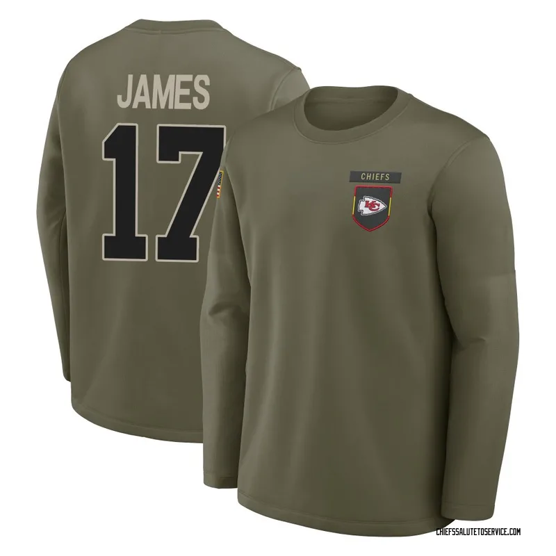 Men's Richie James Kansas City Chiefs Olive 2025 Salute to Service Sideline Coaches Long Sleeve T-Shirt