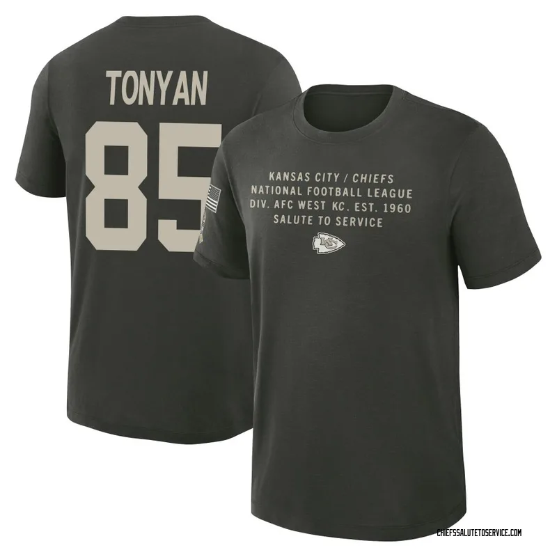 Men's Robert Tonyan Kansas City Chiefs Green Dark/ 2025 Salute to Service Sideline Slub T-Shirt