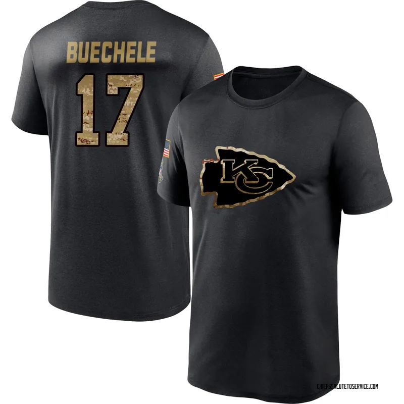Men's Shane Buechele Kansas City Chiefs Black 2020 Salute To Service Performance T-Shirt