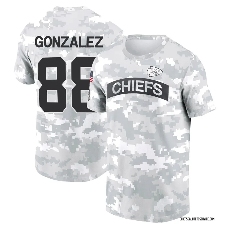 Men's Tony Gonzalez Kansas City Chiefs Camo Arctic 2024 Salute to Service Performance T-Shirt