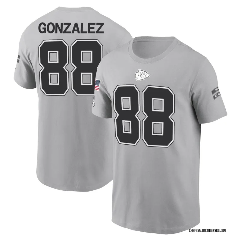 Men's Tony Gonzalez Kansas City Chiefs Gray 2024 Salute to Service Name & Number T-Shirt