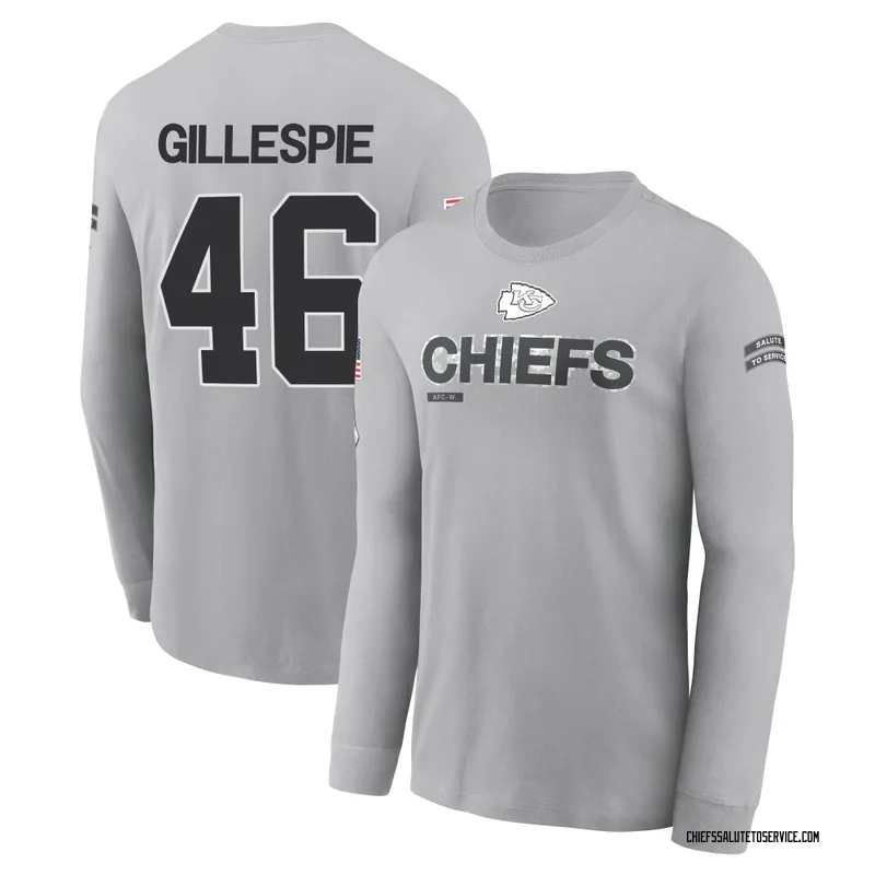 Men's Tyree Gillespie Kansas City Chiefs Gray 2024 Salute to Service Long Sleeve T-Shirt