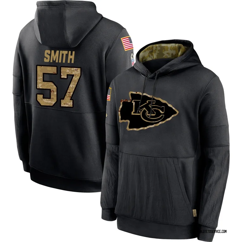 Men's Tyreke Smith Kansas City Chiefs Black 2020 Salute to Service Sideline Performance Pullover Hoodie