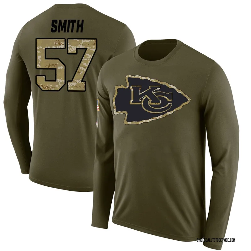 Men's Tyreke Smith Kansas City Chiefs Legend Olive Salute to Service Sideline Long Sleeve T-Shirt