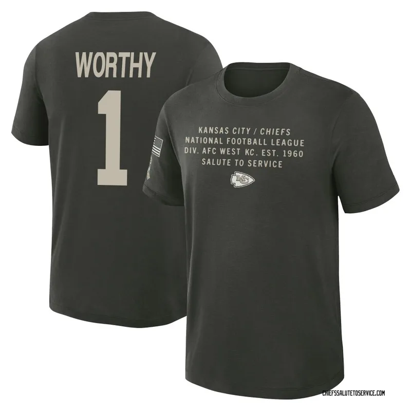 Men's Xavier Worthy Kansas City Chiefs Green Dark/ 2025 Salute to Service Sideline Slub T-Shirt