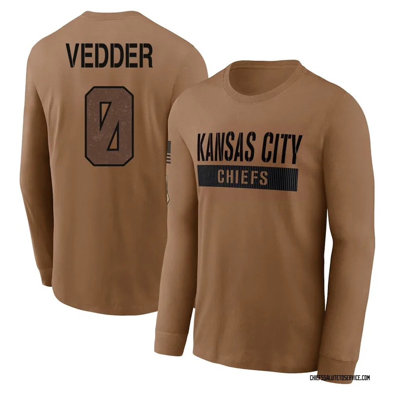 Men's Zelmar Vedder Kansas City Chiefs Brown 2023 Salute To Service Long Sleeve T-Shirt