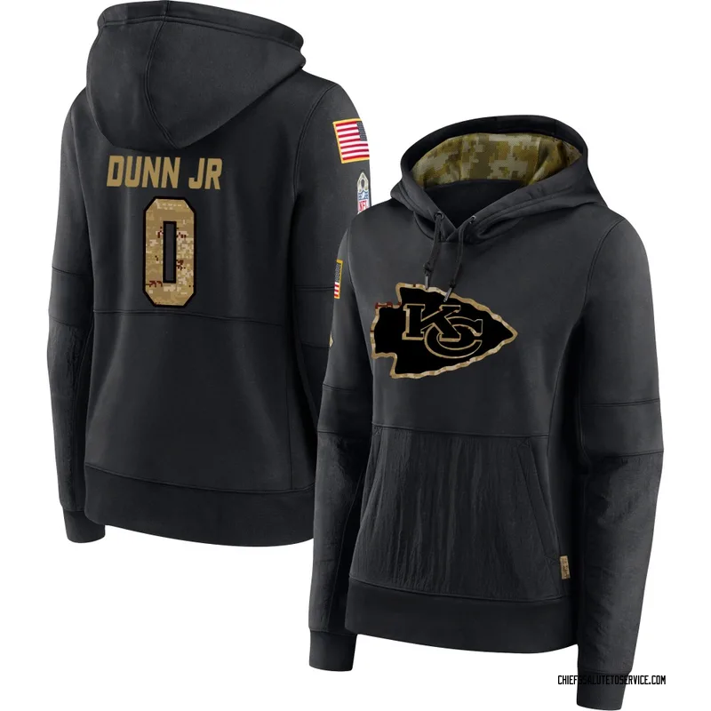 Women's Anthony Dunn Jr. Kansas City Chiefs Black 2020 Salute to Service Sideline Performance Pullover Hoodie