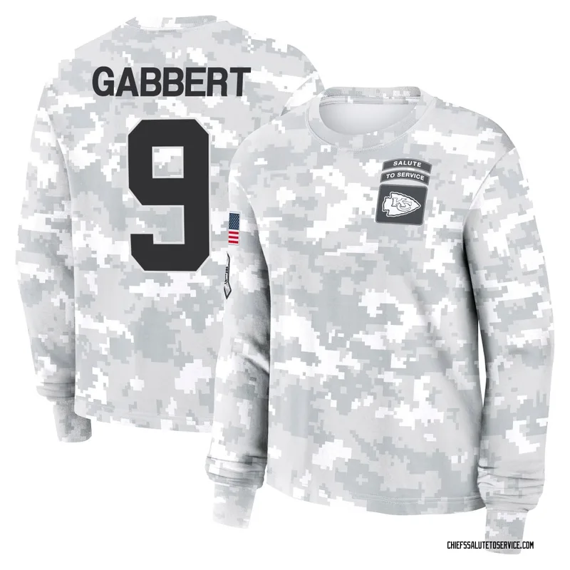 Women's Blaine Gabbert Kansas City Chiefs Camo Arctic 2024 Salute to Service Long Sleeve T-Shirt