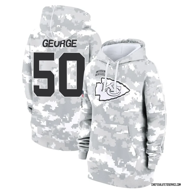 Women's Brandon George Kansas City Chiefs Camo Arctic 2024 Salute to Service Club Fleece Pullover Hoodie