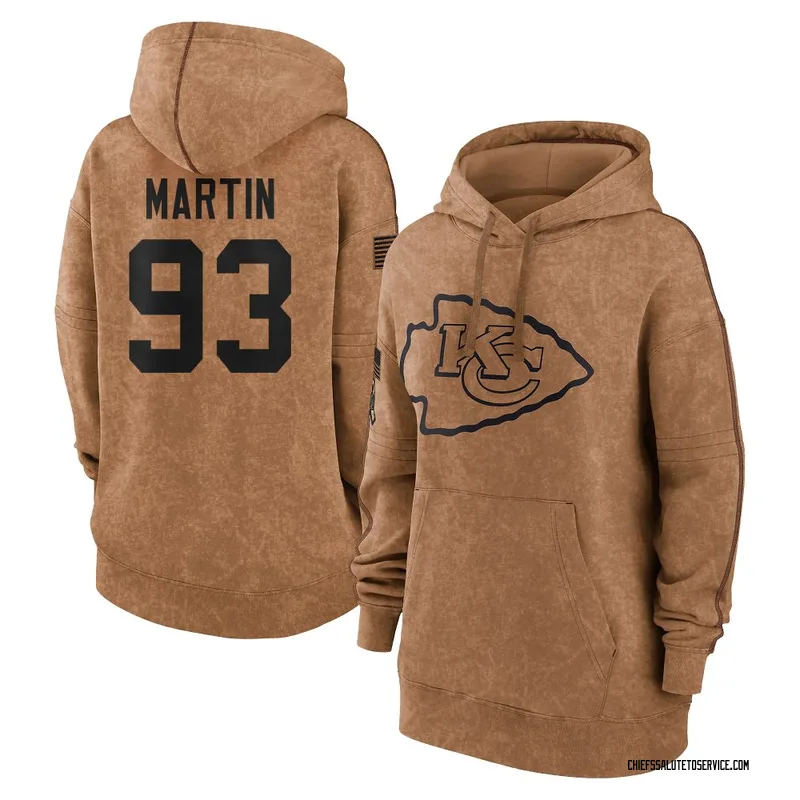Women's Brodric Martin Kansas City Chiefs Brown 2023 Salute To Service Pullover Hoodie