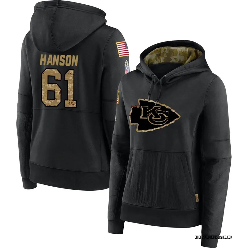 Women's C.J. Hanson Kansas City Chiefs Black 2020 Salute to Service Sideline Performance Pullover Hoodie