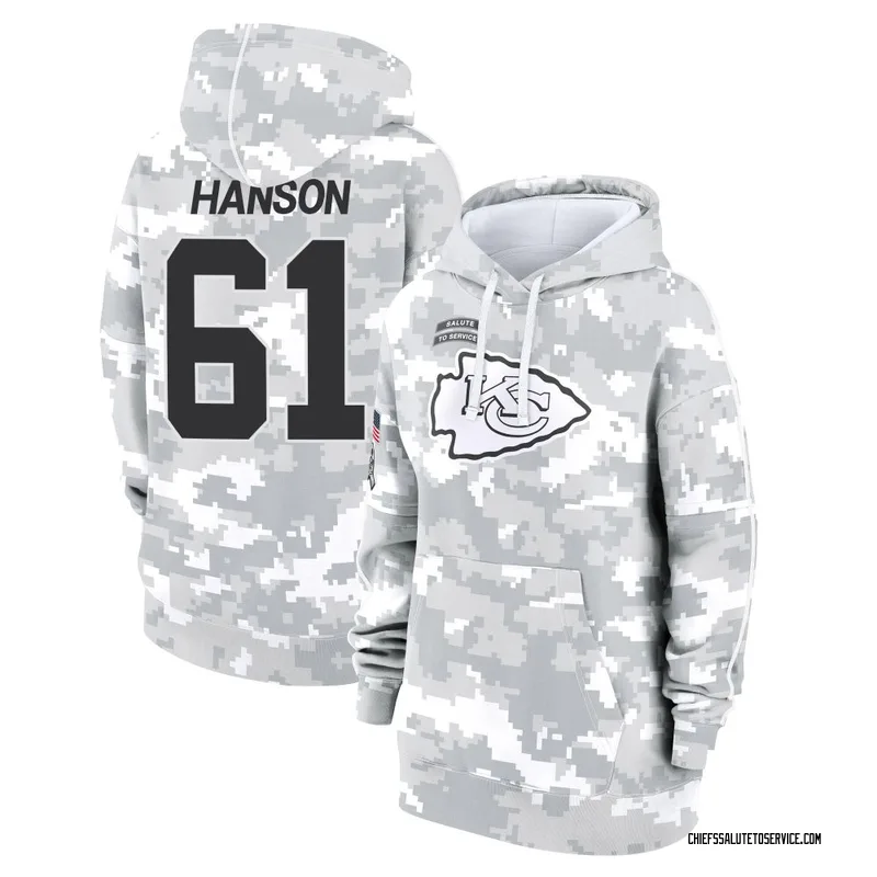 Women's C.J. Hanson Kansas City Chiefs Camo Arctic 2024 Salute to Service Club Fleece Pullover Hoodie