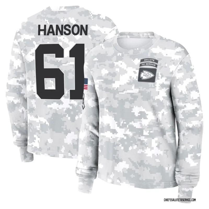 Women's C.J. Hanson Kansas City Chiefs Camo Arctic 2024 Salute to Service Long Sleeve T-Shirt
