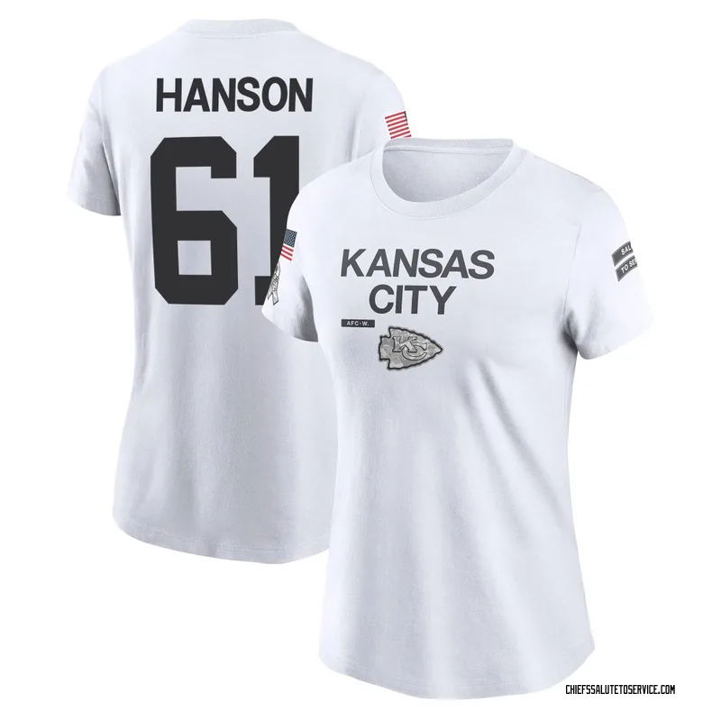 Women's C.J. Hanson Kansas City Chiefs Legend White 2024 Salute to Service Performance T-Shirt