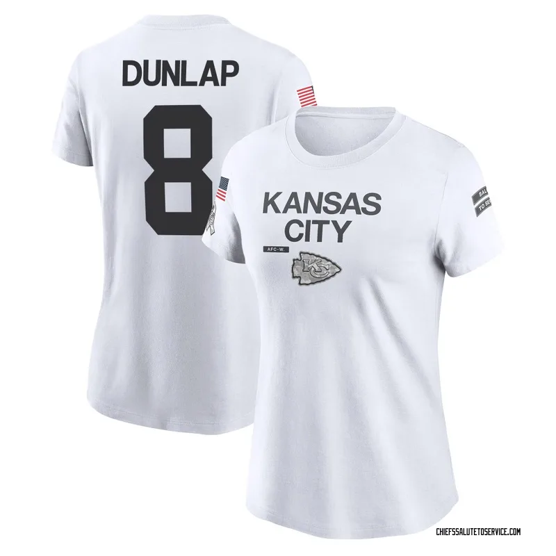 Women's Carlos Dunlap Kansas City Chiefs Legend White 2024 Salute to Service Performance T-Shirt