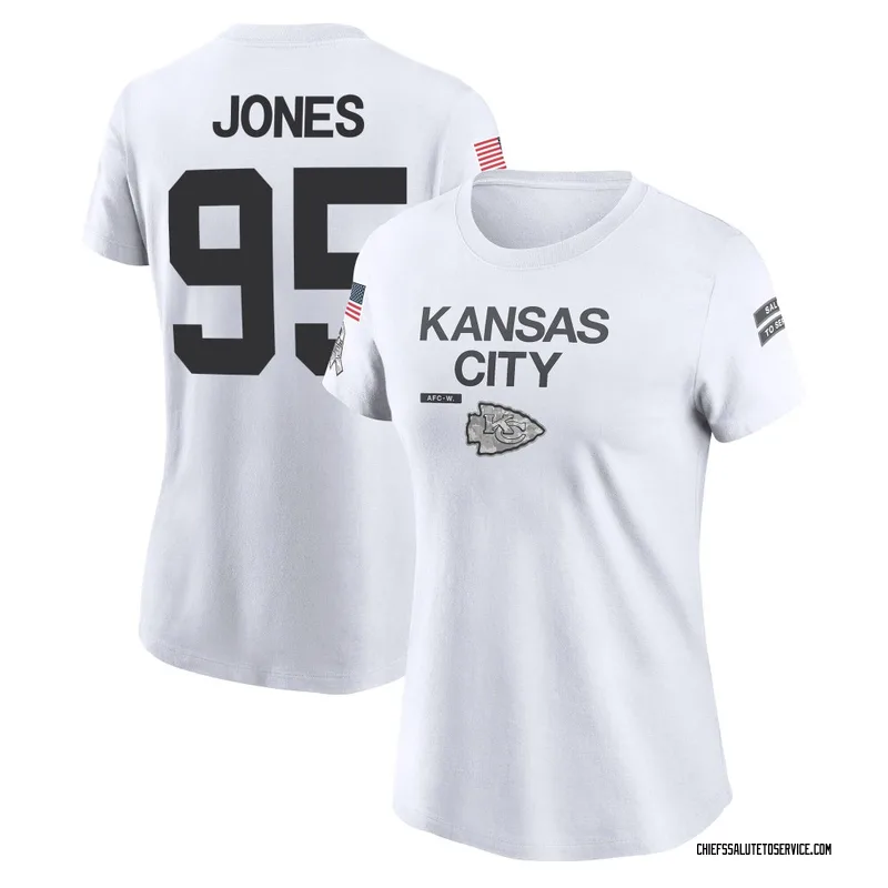 Women's Chris Jones Kansas City Chiefs Legend White 2024 Salute to Service Performance T-Shirt