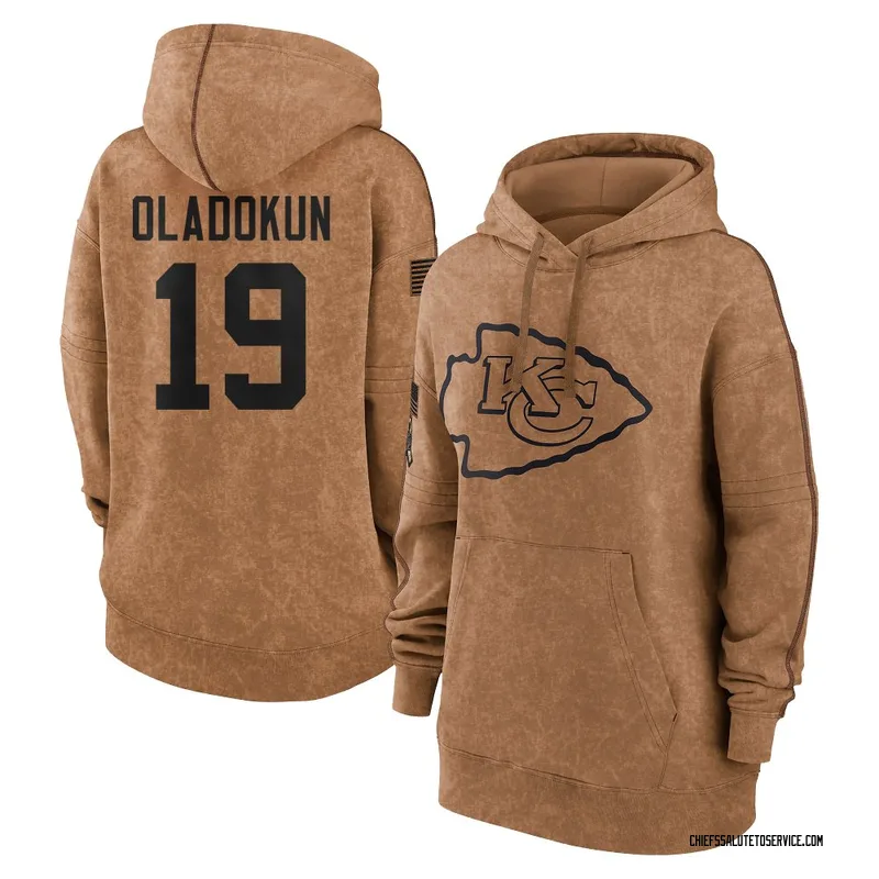 Women's Chris Oladokun Kansas City Chiefs Brown 2023 Salute To Service Pullover Hoodie
