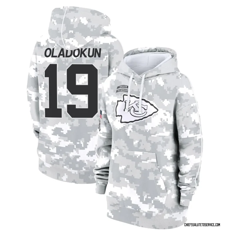 Women's Chris Oladokun Kansas City Chiefs Camo Arctic 2024 Salute to Service Club Fleece Pullover Hoodie