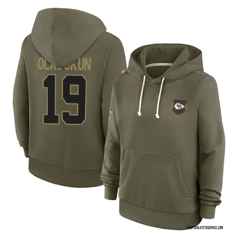 Women's Chris Oladokun Kansas City Chiefs Olive 2025 Salute to Service Hoodie