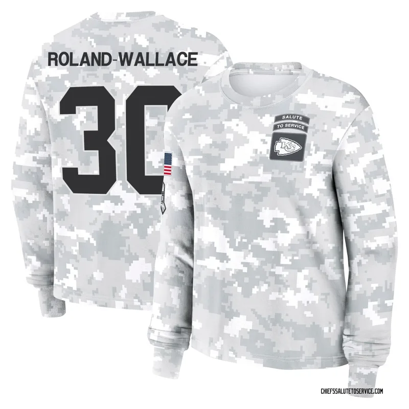 Women's Chris Roland-Wallace Kansas City Chiefs Camo Arctic 2024 Salute to Service Long Sleeve T-Shirt
