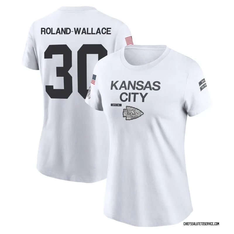Women's Chris Roland-Wallace Kansas City Chiefs Legend White 2024 Salute to Service Performance T-Shirt