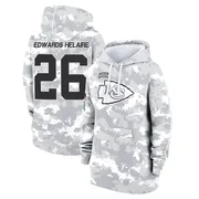 Women's Clyde Edwards-Helaire Kansas City Chiefs Camo Arctic 2024 Salute to Service Club Fleece Pullover Hoodie