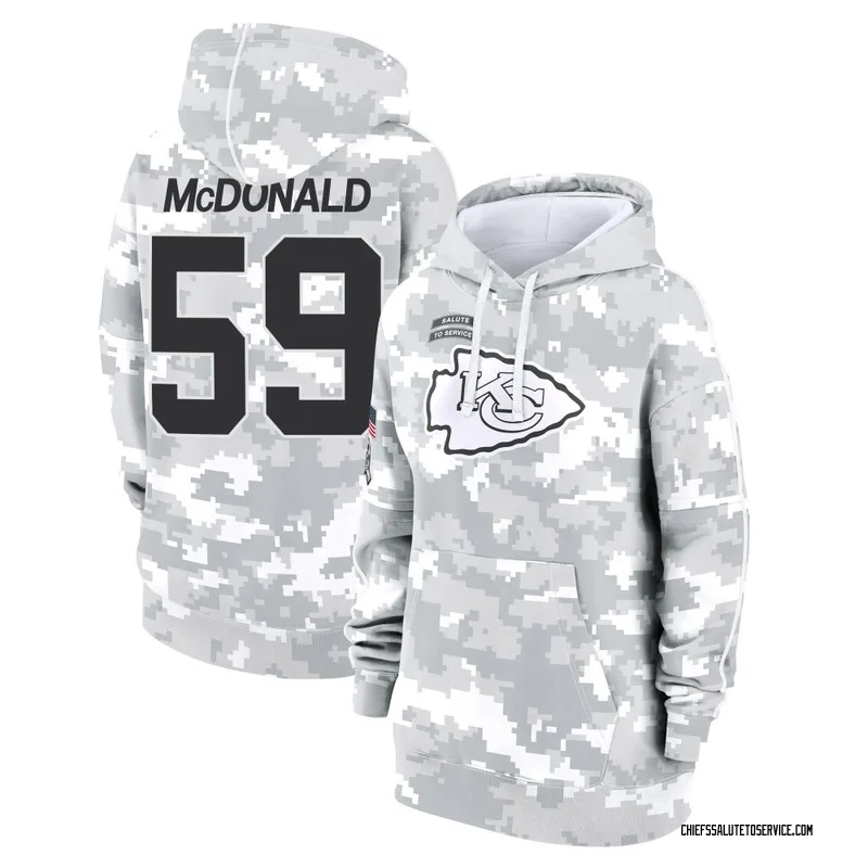 Women's Cooper McDonald Kansas City Chiefs Camo Arctic 2024 Salute to Service Club Fleece Pullover Hoodie