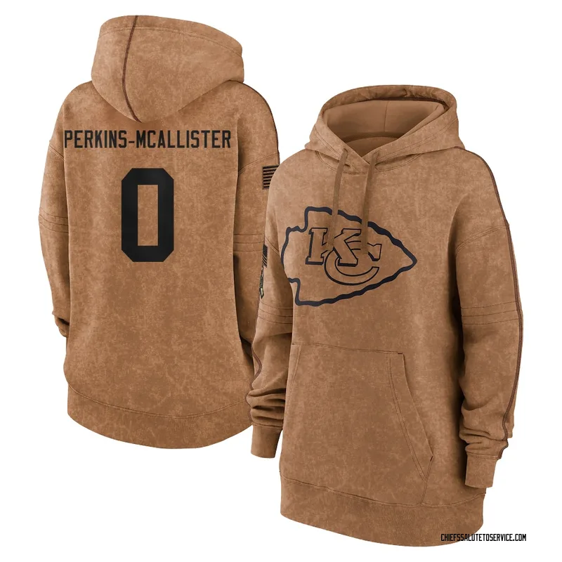 Women's D'Arco Perkins-McAllister Kansas City Chiefs Brown 2023 Salute To Service Pullover Hoodie