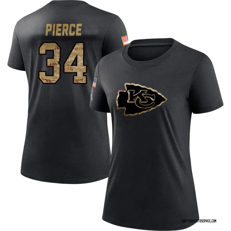 Women's Dameon Pierce Kansas City Chiefs Black 2020 Salute To Service Performance T-Shirt