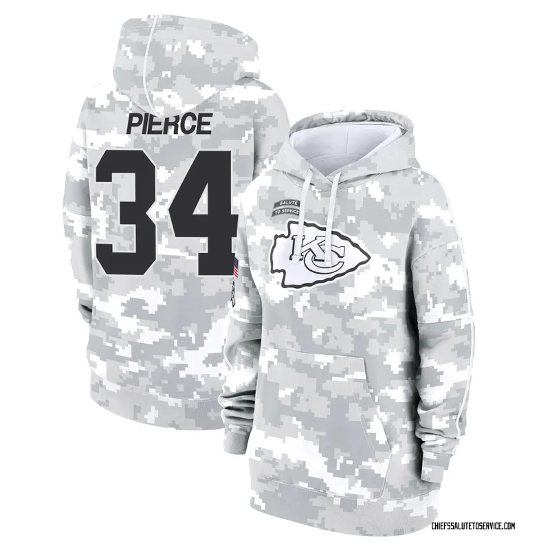 Women's Dameon Pierce Kansas City Chiefs Camo Arctic 2024 Salute to Service Club Fleece Pullover Hoodie