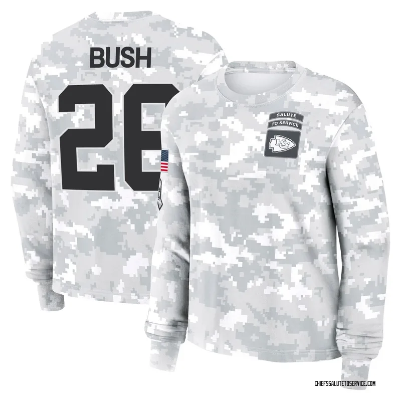 Women's Deon Bush Kansas City Chiefs Camo Arctic 2024 Salute to Service Long Sleeve T-Shirt