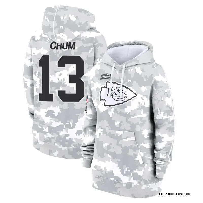 Women's Dustin Crum Kansas City Chiefs Camo Arctic 2024 Salute to Service Club Fleece Pullover Hoodie