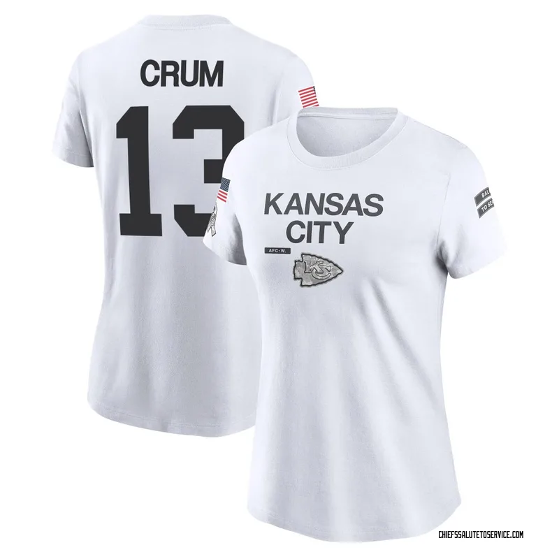 Women's Dustin Crum Kansas City Chiefs Legend White 2024 Salute to Service Performance T-Shirt